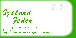 szilard feder business card